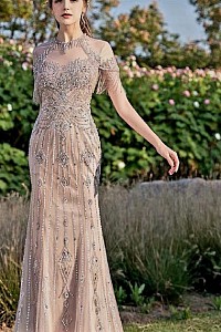 Sparkly platinum fishtail banquet gown. £288 Order number 88