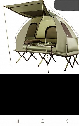 Outdoor camping tent with cot £408 Order number 588