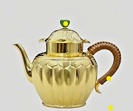 Ornate precious metal teapot £1880 Order number 505( this teapot is placed in the hands of Jesus Christ to administer to where  heal God need healing strictly only. signed FrancesJHenry)