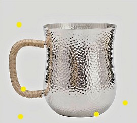 Fine hammered silver, mug 1800 Order number 548. (This offering is placed in the hands of Jesus Christ to help God strictly only. Signed: FrancesJHenry)
