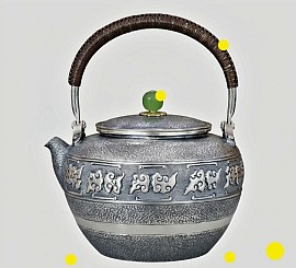 Fine pure silver teapot with jade knob £5008 order number 888. This teapot is placed in Jesus Christ hands to place directly in the creator's hands so that the creator can do his strictly righteous works. Signed: FrancesJHenry