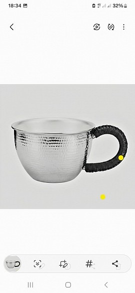 Elegant hammered sterling silver mug £1008 order number 858. This mug is placed in the hands of the son Jesus Christ to be placed directly into the hands of the Father his God so that the Father can strictly use to bring the new world and do righteous works strictly only. Signed: FrancesJHenry