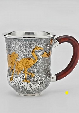 Exquisite fine Sterling silver cup £1008 order number 058. This cup is placed in the hands of the son Jesus Christ to be placed directly in the hands of the Father which the great Father will use to help Jesus Christ bring the Kingdom. Signed FrancesJHenry
