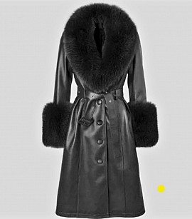 Fine leather sheepskin fox fur coat £580 order number 588
