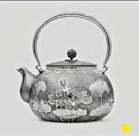 Exquisite hammered silver teapot with intricate handcrafted relief £5500 order number 808