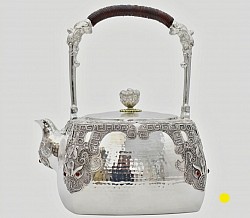 Intricate hammered sterling silver teapot with ornate filigree £8000 order number 508