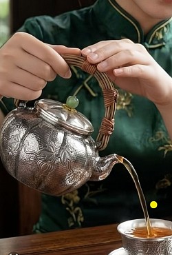 Sterling silver teapot with pumpkin carvings £5800 order number 508