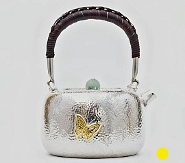 Sterling silver teapot with butterfly accents £1500 order number 555