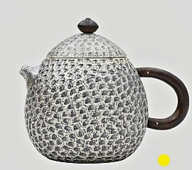 Hammered sterling silver teapot with dark wood handle £1500 order number 558